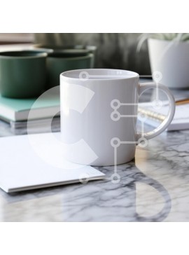 Intra Συλλεκτικό Ξύλινο Παζλ Plywood  4mm - Λευκή κούπα σε μαρμάρινο τραπέζι Σε Ξύλινο Κουτί - Διαστάσεις Puzzle: 10x10 cm – 25 κομμάτια