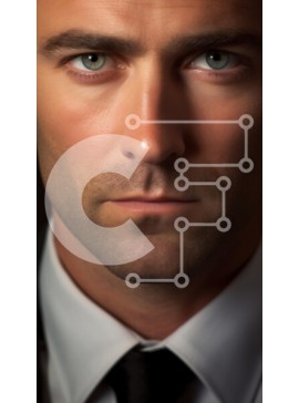 Intra Συλλεκτικό Ξύλινο Παζλ Plywood  4mm - Πορτρέτο από κοντά ενός άνδρα με επίσημη ενδυμασία Σε Ξύλινο Κουτί - Διαστάσεις Puzzle: 10x10 cm – 25 κομμάτια