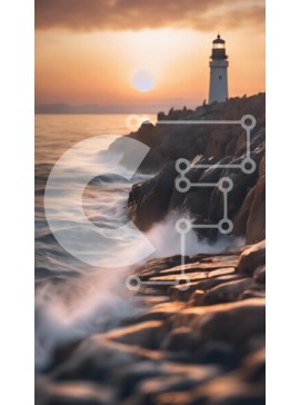 Σετ των 2 Intra Συλλεκτικό Ξύλινο Παζλ Plywood  4mm - Φάρος στο ηλιοβασίλεμα Σε Ξύλινο Κουτί - Διαστάσεις: 10x10 cm – 25 κομμάτια