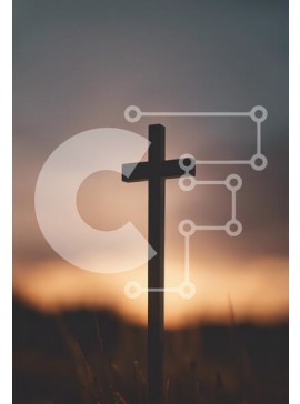 Intra Συλλεκτικό Ξύλινο Παζλ Plywood  4mm - Σιλουέτα ενός σταυρού στο ηλιοβασίλεμα Σε Ξύλινο Κουτί - Διαστάσεις Puzzle: 10x10 cm – 25 κομμάτια