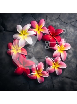 Σετ των 2 Intra Συλλεκτικό Ξύλινο Παζλ Plywood  4mm - Κυκλική διάταξη λουλουδιών Plumeria Σε Ξύλινο Κουτί - Διαστάσεις: 10x10 cm – 25 κομμάτια