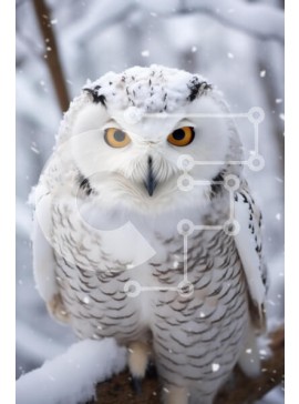 Σετ των 2 Intra Συλλεκτικό Ξύλινο Παζλ Plywood  4mm - Χιονισμένη κουκουβάγια στο χειμερινό τοπίο Σε Ξύλινο Κουτί - Διαστάσεις: 10x10 cm – 25 κομμάτια