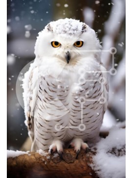 Σετ των 2 Intra Συλλεκτικό Ξύλινο Παζλ Plywood  4mm - Χιονισμένη κουκουβάγια στη χειμερινή σκηνή Σε Ξύλινο Κουτί - Διαστάσεις: 10x10 cm – 25 κομμάτια