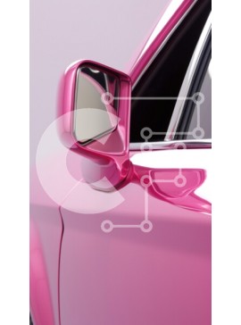 Intra Συλλεκτικό Ξύλινο Παζλ Plywood  4mm - Ζωντανός ροζ καθρέφτης αυτοκινήτου Σε Ξύλινο Κουτί - Διαστάσεις Puzzle: 10x10 cm – 25 κομμάτια