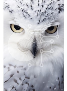 Σετ των 2 Intra Συλλεκτικό Ξύλινο Παζλ Plywood  4mm - Κοντινό πλάνο μιας χιονισμένης κουκουβάγιας το χειμώνα Σε Ξύλινο Κουτί - Διαστάσεις: 10x10 cm – 25 κομμάτια