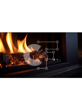 Intra Συλλεκτικό Ξύλινο Παζλ Plywood  4mm - Άνετο τζάκι εσωτερικού χώρου με φλόγες που χορεύουν Σε Ξύλινο Κουτί - Διαστάσεις Puzzle: 10x10 cm – 25 κομμάτια