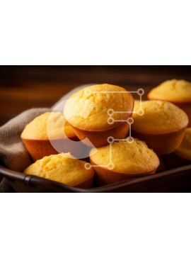 Σετ των 2 Intra Συλλεκτικό Ξύλινο Παζλ Plywood  4mm - Μάφιν φρεσκοψημένου καλαμποκιού Σε Ξύλινο Κουτί - Διαστάσεις: 10x10 cm – 25 κομμάτια