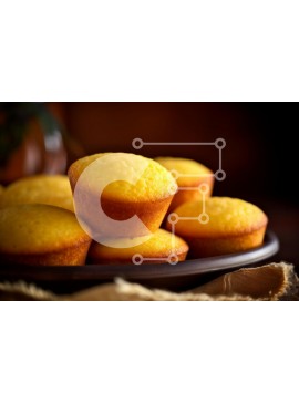 Σετ των 2 Intra Συλλεκτικό Ξύλινο Παζλ Plywood  4mm - Μάφιν φρεσκοψημένου καλαμποκιού Σε Ξύλινο Κουτί - Διαστάσεις: 10x10 cm – 25 κομμάτια