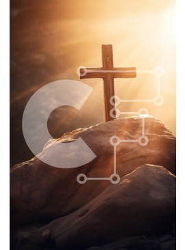 Intra Συλλεκτικό Ξύλινο Παζλ Plywood  4mm - Ξύλινος Σταυρός που φωτίζεται από το φως του ήλιου Σε Ξύλινο Κουτί - Διαστάσεις Puzzle: 10x10 cm – 25 κομμάτια