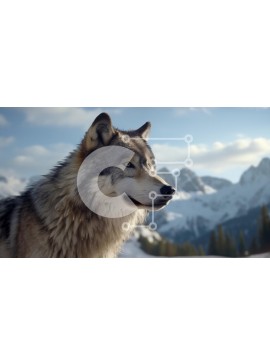 Intra Συλλεκτικό Ξύλινο Παζλ Plywood  4mm - Μεγαλοπρεπής λύκος στο ορεινό τοπίο Σε Ξύλινο Κουτί - Διαστάσεις: 10x10 cm – 25 κομμάτια