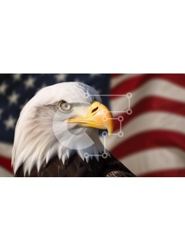 Intra Συλλεκτικό Ξύλινο Παζλ Plywood  4mm - Φαλακρός αετός κατά της αμερικανικής σημαίας Σε Ξύλινο Κουτί - Διαστάσεις: 10x10 cm – 25 κομμάτια