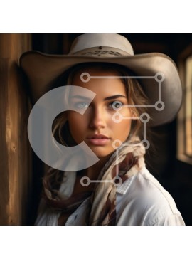 Σετ των 2 Intra Συλλεκτικό Ξύλινο Παζλ Plywood  4mm - Νεαρή γυναίκα με καπέλο και κασκόλ Σε Ξύλινο Κουτί - Διαστάσεις: 10x10 cm – 25 κομμάτια