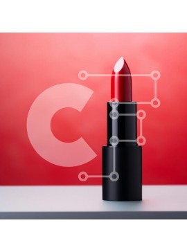 Σετ των 2 Intra Συλλεκτικό Ξύλινο Παζλ Plywood  4mm - Ζωντανό κόκκινο κραγιόν σε λευκή επιφάνεια Σε Ξύλινο Κουτί - Διαστάσεις: 10x10 cm – 25 κομμάτια