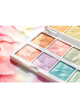 Intra Συλλεκτικό Ξύλινο Παζλ Plywood  4mm - Παλέτα μακιγιάζ παστέλ με υφές κρέμας Σε Ξύλινο Κουτί - Διαστάσεις Puzzle: 10x10 cm – 25 κομμάτια