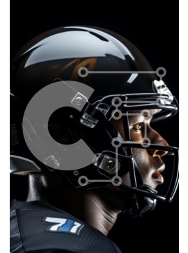 Intra Συλλεκτικό Ξύλινο Παζλ Plywood  4mm - Ποδοσφαιριστής με μαύρο κράνος και φανέλα Σε Ξύλινο Κουτί - Διαστάσεις Puzzle: 10x10 cm – 25 κομμάτια