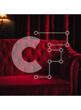 Intra Συλλεκτικό Ξύλινο Παζλ Plywood  4mm - Πολυτελής κόκκινος βελούδινος καναπές σε κομψό σκηνικό Σε Ξύλινο Κουτί - Διαστάσεις Puzzle: 10x10 cm – 25 κομμάτια