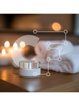 Σετ των 2 Intra Συλλεκτικό Ξύλινο Παζλ Plywood  4mm - Ρύθμιση σπα με βάζο κρέμας και κεριά Σε Ξύλινο Κουτί - Διαστάσεις: 10x10 cm – 25 κομμάτια