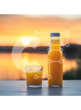 Σετ των 2 Intra Συλλεκτικό Ξύλινο Παζλ Plywood  4mm - Χυμός πορτοκαλιού στο ηλιοβασίλεμα Σε Ξύλινο Κουτί - Διαστάσεις: 10x10 cm – 25 κομμάτια