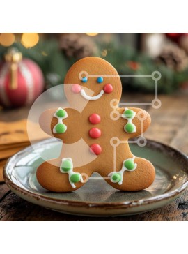 Intra Συλλεκτικό Ξύλινο Παζλ Plywood  4mm - Χαρούμενο μπισκότο με μελόψωμο Σε Ξύλινο Κουτί - Διαστάσεις: 10x10 cm – 25 κομμάτια