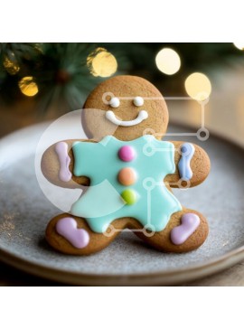 Σετ των 2 Intra Συλλεκτικό Ξύλινο Παζλ Plywood  4mm - Διακοσμημένο μπισκότο μελόψωμο Σε Ξύλινο Κουτί - Διαστάσεις: 10x10 cm – 25 κομμάτια