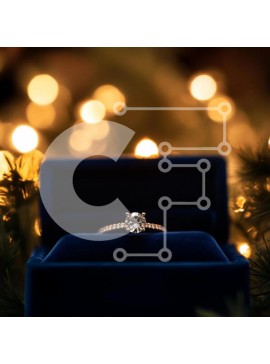 Σετ των 2 Intra Συλλεκτικό Ξύλινο Παζλ Plywood  4mm - Κομψό διαμαντένιο δαχτυλίδι σε βελούδινο κουτί Σε Ξύλινο Κουτί - Διαστάσεις: 10x10 cm – 25 κομμάτια