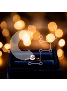 Σετ των 2 Intra Συλλεκτικό Ξύλινο Παζλ Plywood  4mm - Κομψό διαμαντένιο δαχτυλίδι που εμφανίζεται σε βελούδινο κουτί Σε Ξύλινο Κουτί - Διαστάσεις: 10x10 cm – 25 κομμάτια