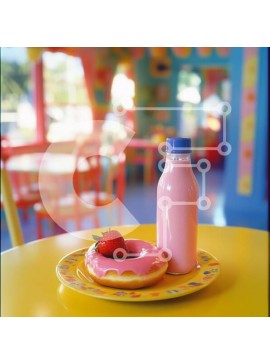 Σετ των 2 Intra Συλλεκτικό Ξύλινο Παζλ Plywood  4mm - Πολύχρωμο ζαχαροπλαστείο και ποτό σε ένα χαρούμενο σκηνικό Σε Ξύλινο Κουτί - Διαστάσεις: 10x10 cm – 25 κομμάτια