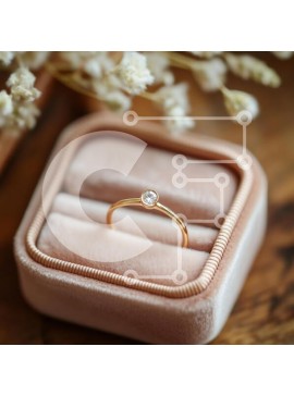 Σετ των 2 Intra Συλλεκτικό Ξύλινο Παζλ Plywood  4mm - Κομψό χρυσό δαχτυλίδι σε βελούδινο κουτί Σε Ξύλινο Κουτί - Διαστάσεις: 10x10 cm – 25 κομμάτια