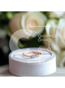 Σετ των 2 Intra Συλλεκτικό Ξύλινο Παζλ Plywood  4mm - Κομψό ροζ χρυσό δαχτυλίδι αρραβώνων με λευκά τριαντάφυλλα Σε Ξύλινο Κουτί - Διαστάσεις: 10x10 cm – 25 κομμάτια