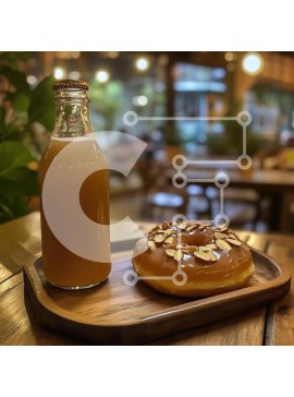 Σετ των 2 Intra Συλλεκτικό Ξύλινο Παζλ Plywood  4mm - Ντόνατς και ποτό σε άνετο περιβάλλον καφέ Σε Ξύλινο Κουτί - Διαστάσεις: 10x10 cm – 25 κομμάτια