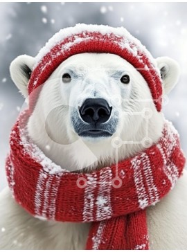 Σετ των 2 Intra Συλλεκτικό Ξύλινο Παζλ Plywood  4mm - Πολική αρκούδα με χειμερινή ενδυμασία Σε Ξύλινο Κουτί - Διαστάσεις: 10x10 cm – 25 κομμάτια