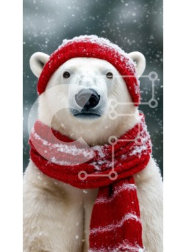 Σετ των 2 Intra Συλλεκτικό Ξύλινο Παζλ Plywood  4mm - Πολική αρκούδα με χειμερινή ενδυμασία Σε Ξύλινο Κουτί - Διαστάσεις: 10x10 cm – 25 κομμάτια