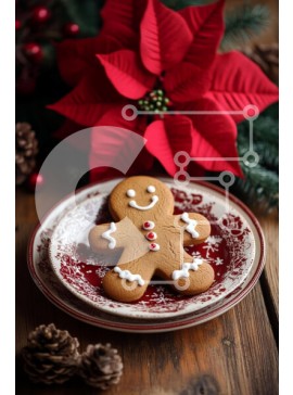 Σετ των 2 Intra Συλλεκτικό Ξύλινο Παζλ Plywood  4mm - Μπισκότο Gingerbread Man με εορταστικά στολίδια Σε Ξύλινο Κουτί - Διαστάσεις: 10x10 cm – 25 κομμάτια