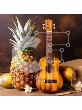 Σετ των 2 Intra Συλλεκτικό Ξύλινο Παζλ Plywood  4mm - Tropical Vibes με ανανά και γιουκαλίλι Σε Ξύλινο Κουτί - Διαστάσεις: 10x10 cm – 25 κομμάτια