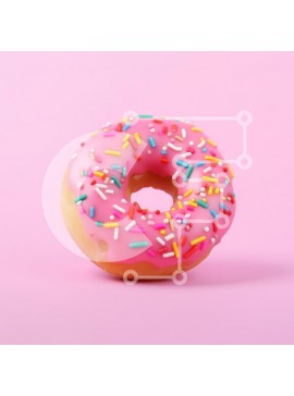 Σετ των 2 Intra Συλλεκτικό Ξύλινο Παζλ Plywood  4mm - Πολύχρωμο ντόνατ με ροζ γλάσο και ψεκασμοί Σε Ξύλινο Κουτί - Διαστάσεις: 10x10 cm – 25 κομμάτια