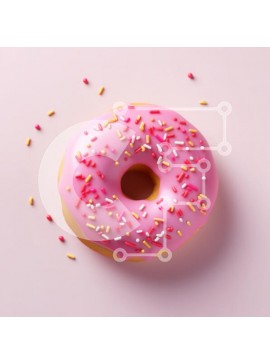 Σετ των 2 Intra Συλλεκτικό Ξύλινο Παζλ Plywood  4mm - Ροζ παγωμένο ντόνατ με ψεκασμούς Σε Ξύλινο Κουτί - Διαστάσεις: 10x10 cm – 25 κομμάτια