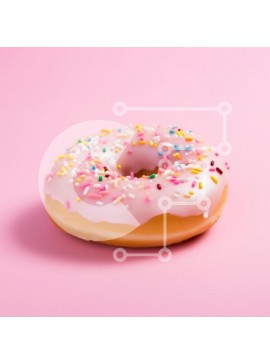 Σετ των 2 Intra Συλλεκτικό Ξύλινο Παζλ Plywood  4mm - Ροζ παγωμένο ντόνατ με ψεκασμούς Σε Ξύλινο Κουτί - Διαστάσεις: 10x10 cm – 25 κομμάτια