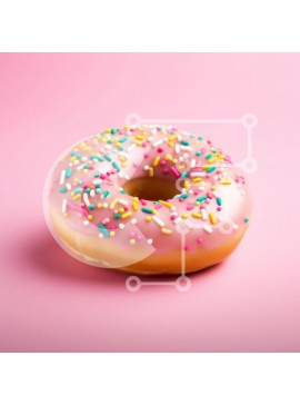 Σετ των 2 Intra Συλλεκτικό Ξύλινο Παζλ Plywood  4mm - Νόστιμο ροζ παγωμένο ντόνατ με ψεκασμούς Σε Ξύλινο Κουτί - Διαστάσεις: 10x10 cm – 25 κομμάτια