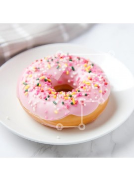 Σετ των 2 Intra Συλλεκτικό Ξύλινο Παζλ Plywood  4mm - Ροζ παγωμένο ντόνατ με ψεκασμούς Σε Ξύλινο Κουτί - Διαστάσεις: 10x10 cm – 25 κομμάτια