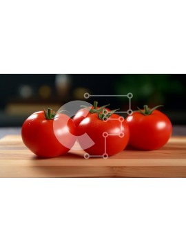 Σετ των 2 Intra Συλλεκτικό Ξύλινο Παζλ Plywood  4mm - Φρέσκες ντομάτες σε μια ξύλινη σανίδα κοπής Σε Ξύλινο Κουτί - Διαστάσεις: 10x10 cm – 25 κομμάτια