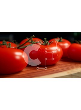 Σετ των 2 Intra Συλλεκτικό Ξύλινο Παζλ Plywood  4mm - Φρέσκες κόκκινες ντομάτες σε έναν ξύλινο πίνακα κοπής Σε Ξύλινο Κουτί - Διαστάσεις: 10x10 cm – 25 κομμάτια