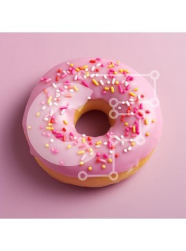 Σετ των 2 Intra Συλλεκτικό Ξύλινο Παζλ Plywood  4mm - Ροζ παγωμένο ντόνατ με ψεκασμούς Σε Ξύλινο Κουτί - Διαστάσεις: 10x10 cm – 25 κομμάτια