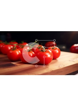 Σετ των 2 Intra Συλλεκτικό Ξύλινο Παζλ Plywood  4mm - Φρέσκες ντομάτες σε ξύλινη σανίδα κοπής Σε Ξύλινο Κουτί - Διαστάσεις: 10x10 cm – 25 κομμάτια