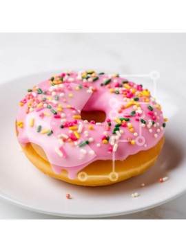 Σετ των 2 Intra Συλλεκτικό Ξύλινο Παζλ Plywood  4mm - Ροζ παγωμένο ντόνατ με ψεκασμούς Σε Ξύλινο Κουτί - Διαστάσεις: 10x10 cm – 25 κομμάτια