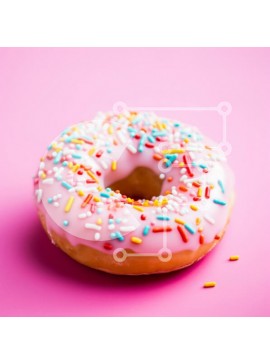 Σετ των 2 Intra Συλλεκτικό Ξύλινο Παζλ Plywood  4mm - Πολύχρωμο ντόνατ με ροζ γλάσο και ψεκασμοί Σε Ξύλινο Κουτί - Διαστάσεις: 10x10 cm – 25 κομμάτια