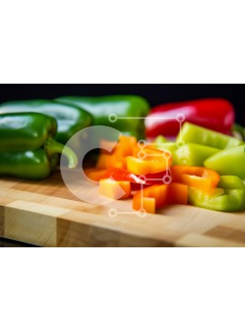 Σετ των 2 Intra Συλλεκτικό Ξύλινο Παζλ Plywood  4mm - Ποικιλία πιπεριών σε ξύλο κοπής Σε Ξύλινο Κουτί - Διαστάσεις: 10x10 cm – 25 κομμάτια