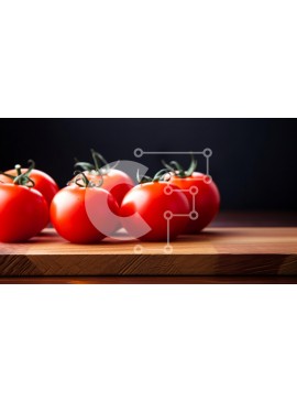 Σετ των 2 Intra Συλλεκτικό Ξύλινο Παζλ Plywood  4mm - Φρέσκες κόκκινες ντομάτες σε ξύλινη σανίδα κοπής Σε Ξύλινο Κουτί - Διαστάσεις: 10x10 cm – 25 κομμάτια