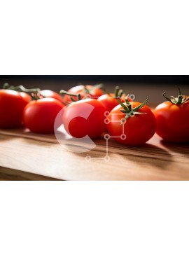 Σετ των 2 Intra Συλλεκτικό Ξύλινο Παζλ Plywood  4mm - Φρέσκες κόκκινες ντομάτες σε ξύλινη επιφάνεια Σε Ξύλινο Κουτί - Διαστάσεις: 10x10 cm – 25 κομμάτια