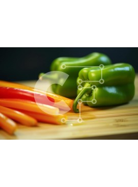 Σετ των 2 Intra Συλλεκτικό Ξύλινο Παζλ Plywood  4mm - Πολύχρωμες πιπεριές σε ξύλινο ξύλο κοπής Σε Ξύλινο Κουτί - Διαστάσεις: 10x10 cm – 25 κομμάτια