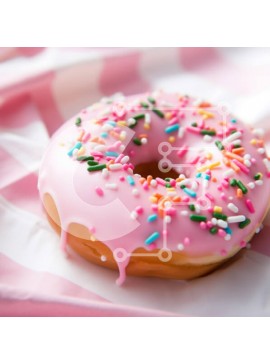 Σετ των 2 Intra Συλλεκτικό Ξύλινο Παζλ Plywood  4mm - Νόστιμο ροζ παγωμένο ντόνατ με ψεκασμούς Σε Ξύλινο Κουτί - Διαστάσεις: 10x10 cm – 25 κομμάτια